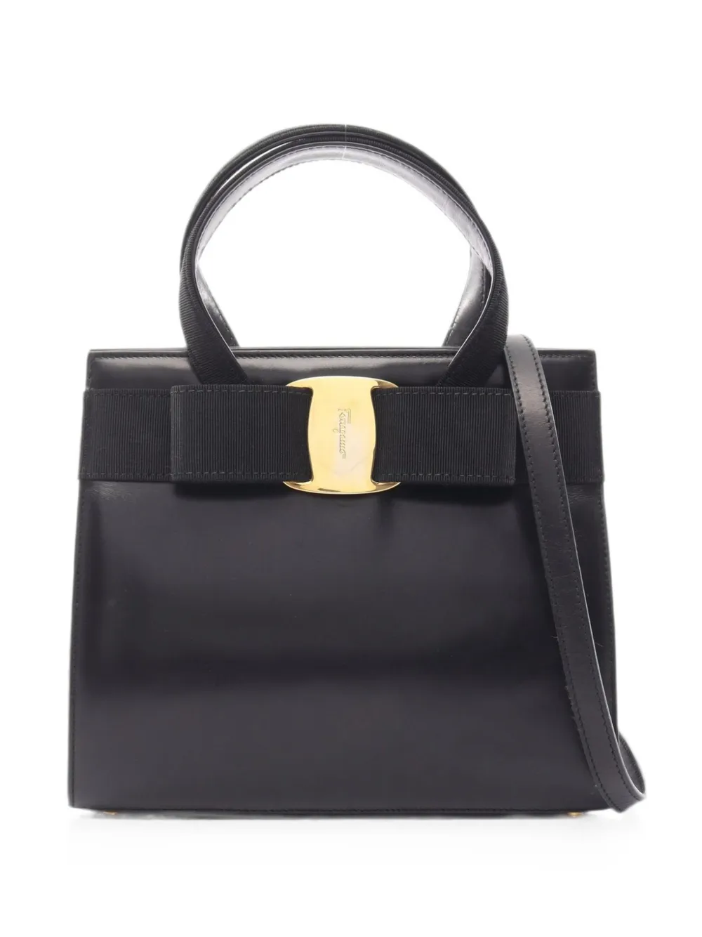 Ferragamo Pre-Owned 2000s Vara-ribbon leather tote bag - Nero
