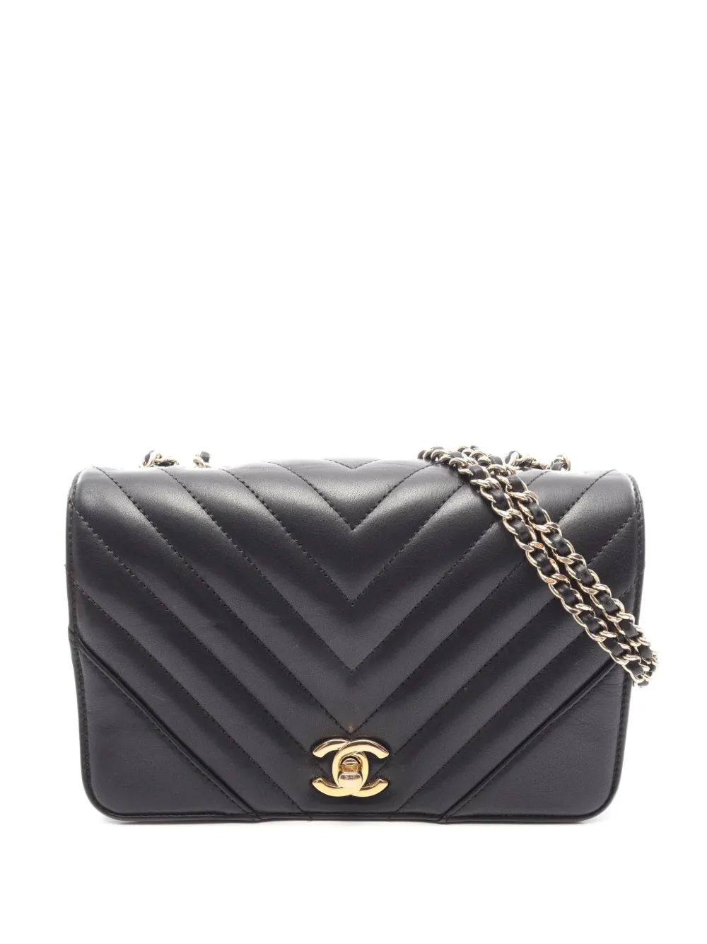 CHANEL Pre-Owned 2019 Chevron V-stitch shoulder bag - Nero
