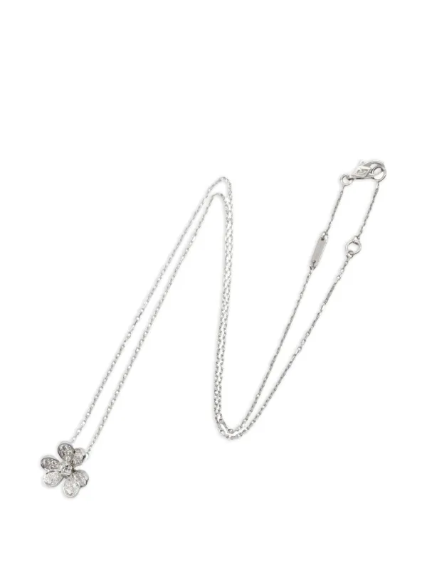 Van Cleef & Arpels Pre-owned 2010s Mini Frivole Diamond Necklace in Silver