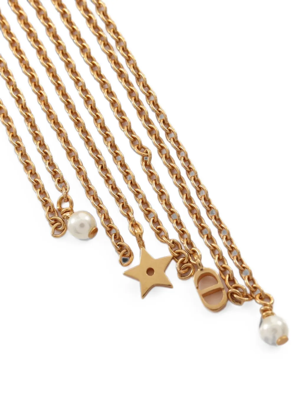 Dior Pre-owned 2010s Faux-pearl Chain Earrings in Gold, view 4