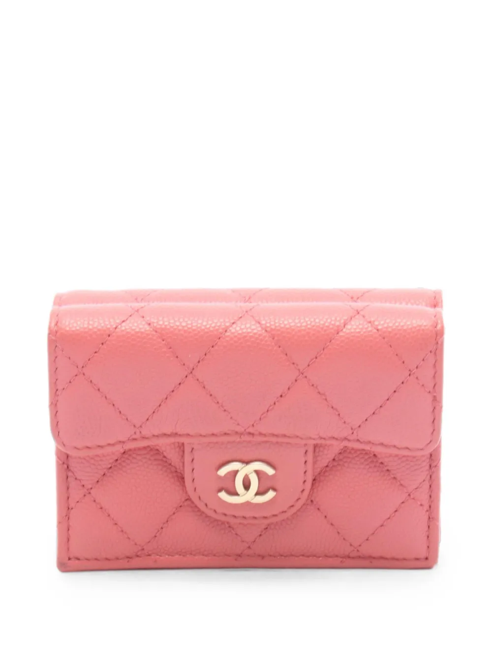 CHANEL Pre-Owned 2019 small Classic Flap Caviar-leather wallet - Rosa