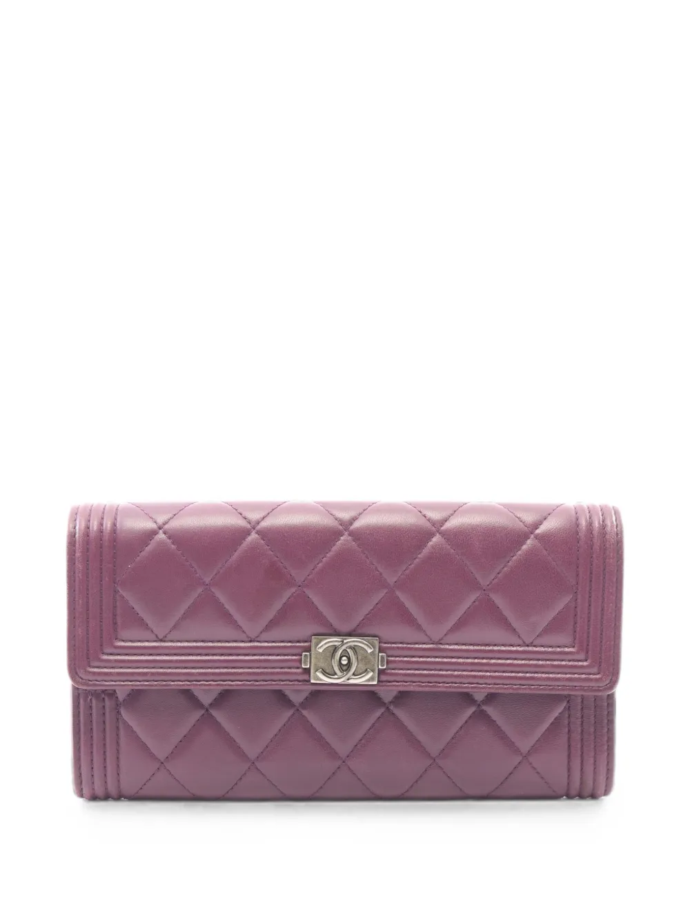 CHANEL Pre-Owned 2015-2016 Chanel Boy bi-fold wallet - Violett