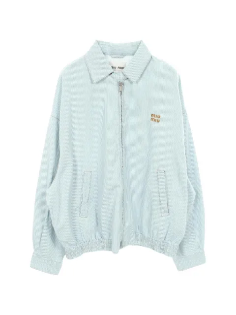Miu Miu Pre-Owned 2010s striped logo jacket