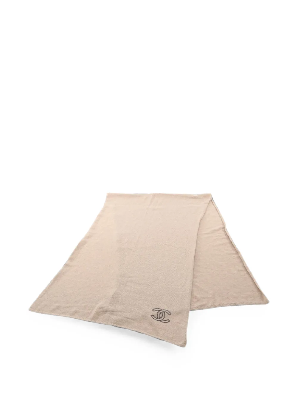 CHANEL Pre-Owned 1986-1988 Coco Mark-logo scarf - Nude