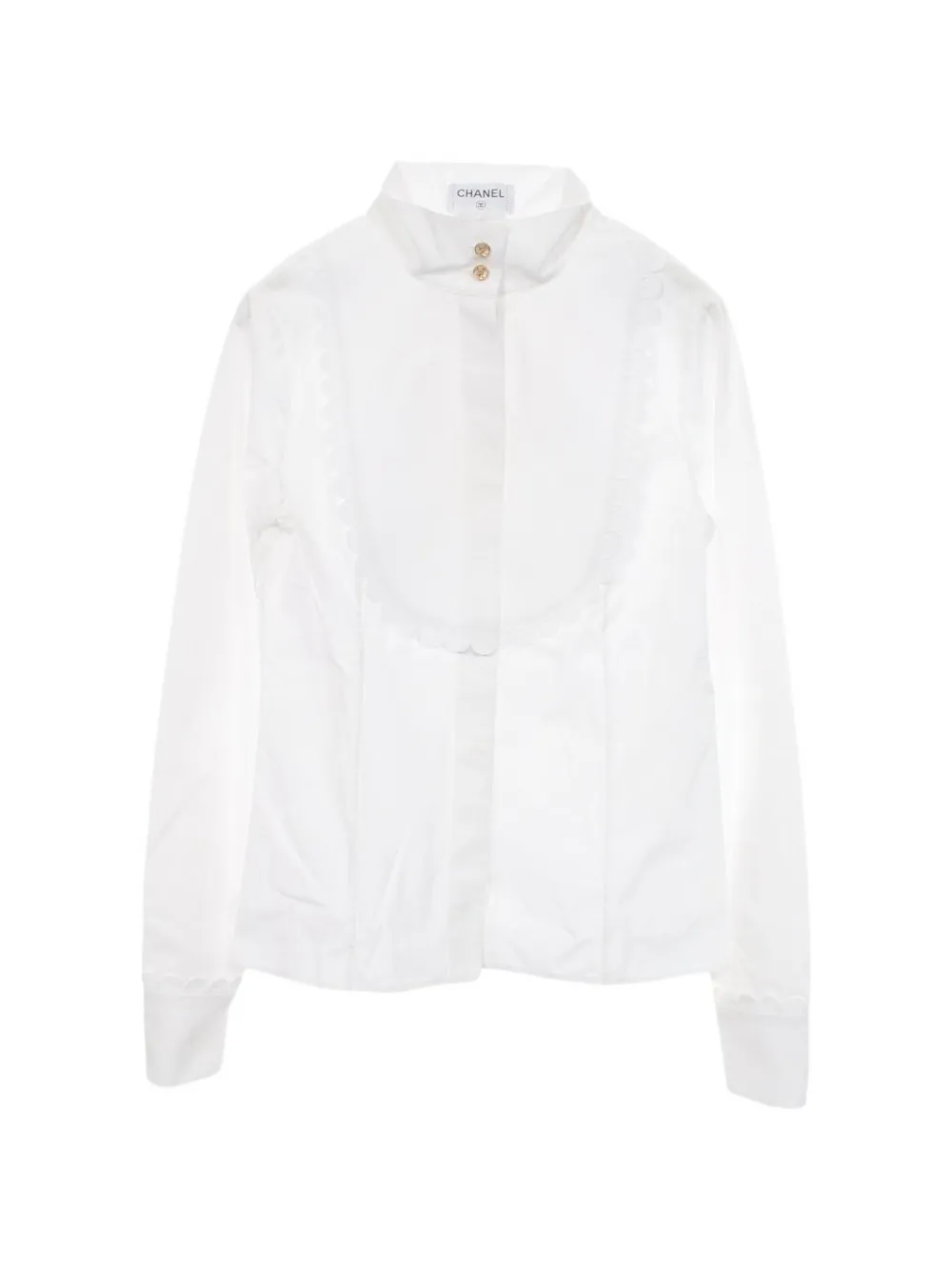 CHANEL Pre-Owned 1986-1988 frilled blouse - Weiß