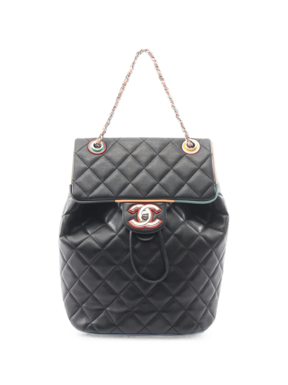 CHANEL Pre-Owned 2016-2017 Matelasse CC turn-lock backpack - Schwarz