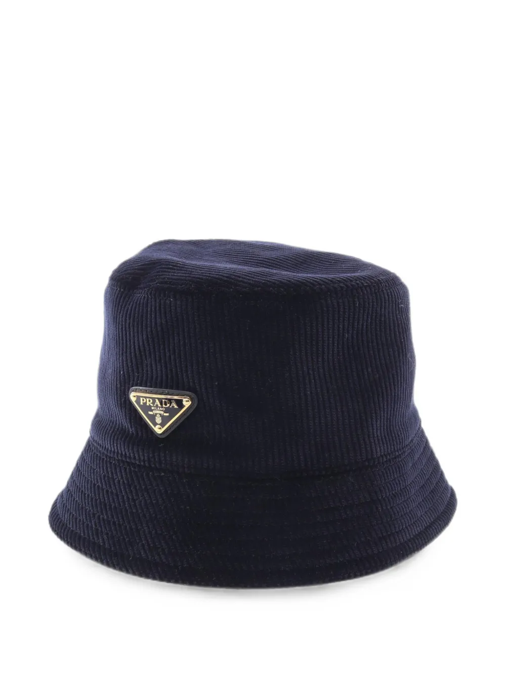 Prada Pre-Owned 2010s Enamelled Triangle logo bucket hat - Blu