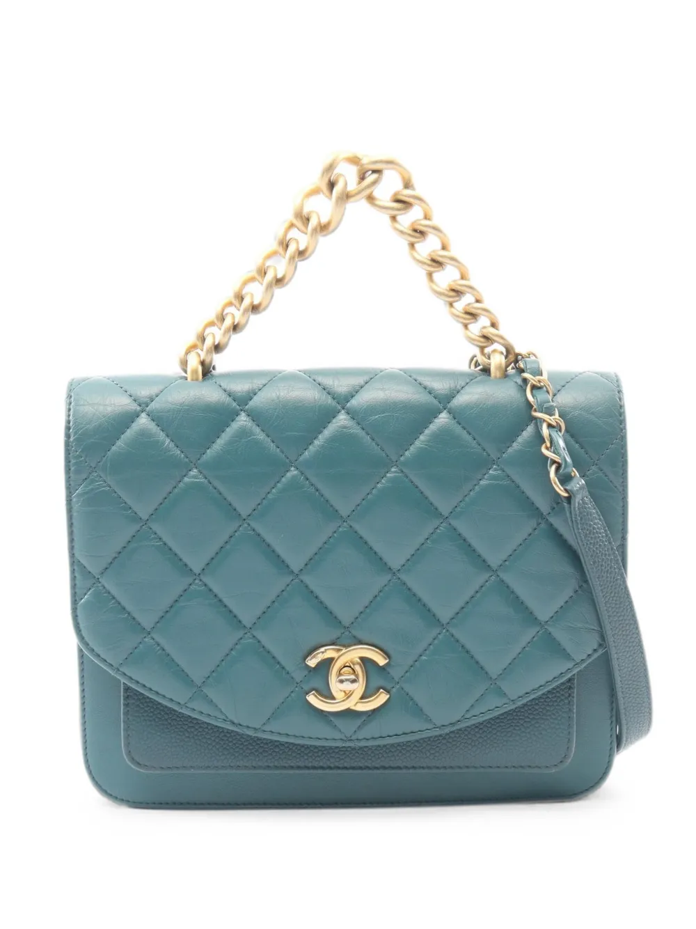 CHANEL Pre-Owned 2019 Matelassé chain shoulder bag - Blau