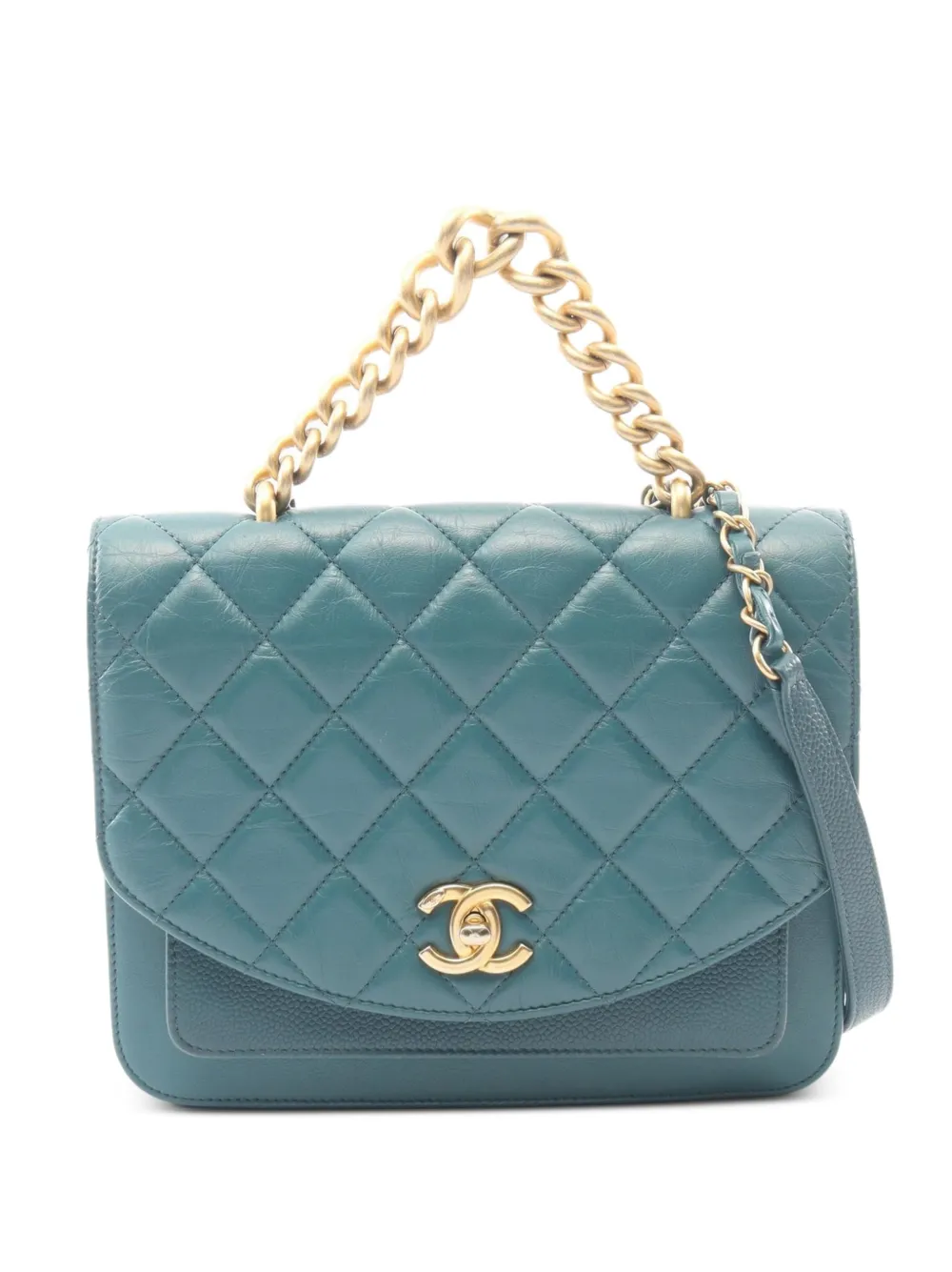 CHANEL Pre-Owned 2019 Matelassé chain shoulder bag - Blu