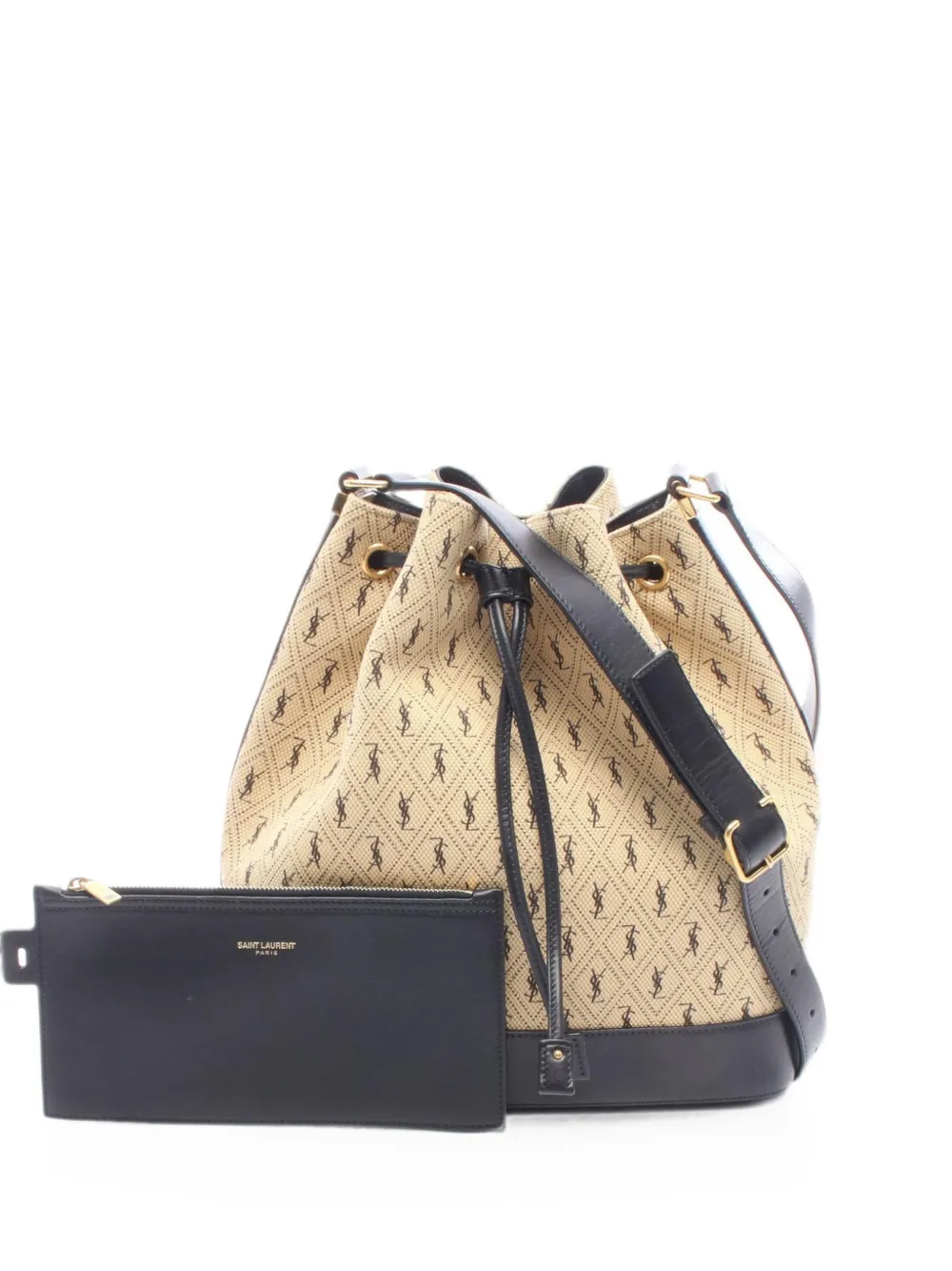 Saint Laurent Pre-Owned 2010s monogram bucket bag - Nude