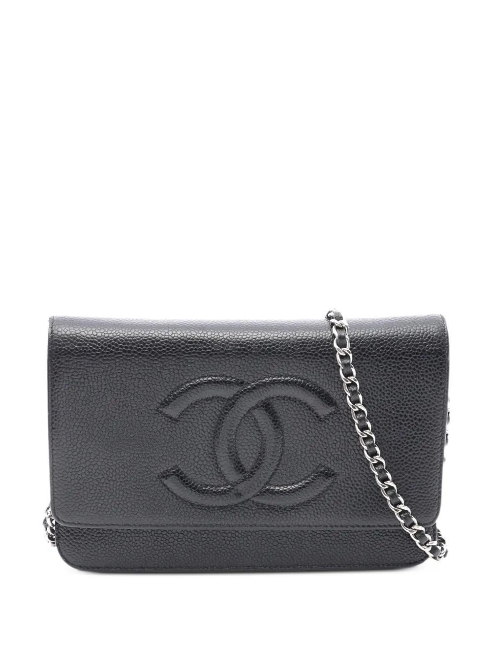 CHANEL Pre-Owned 2014 CC logo chain wallet - Nero