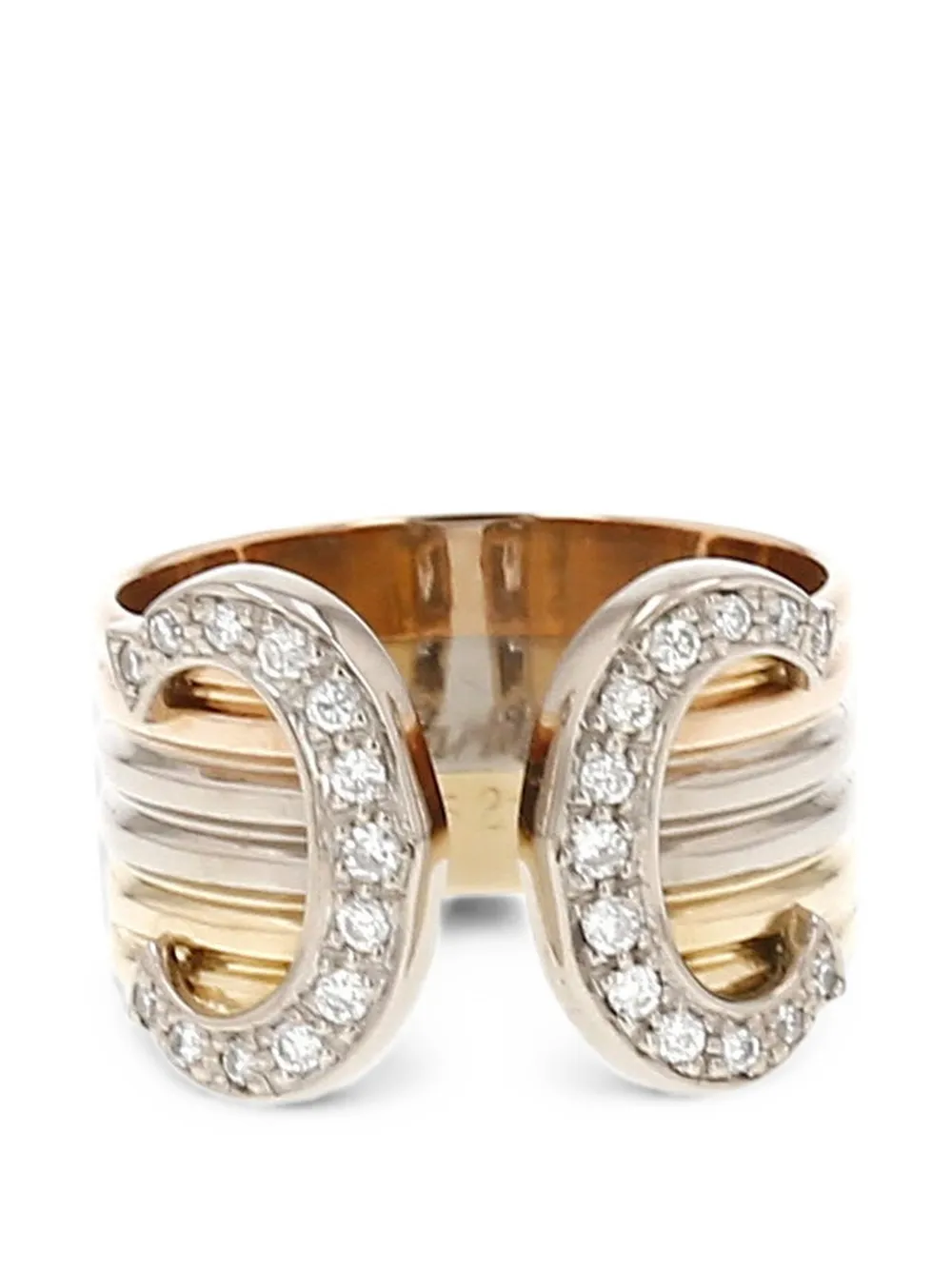 Cartier 1990s large C de Cartier diamond ring - Gold