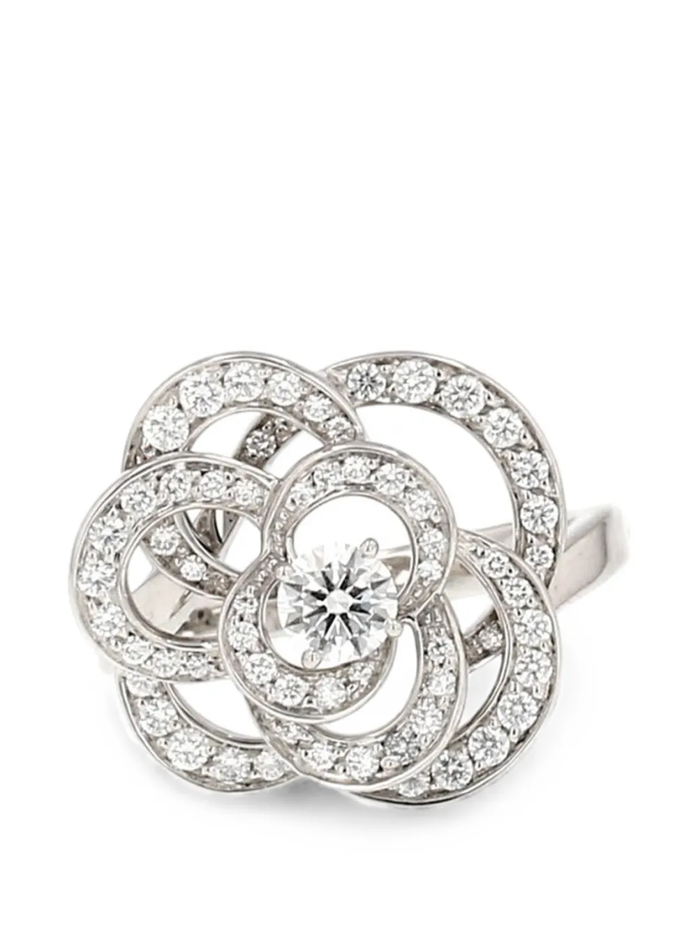 CHANEL Pre-Owned Fil de Camélia diamond ring - Silber