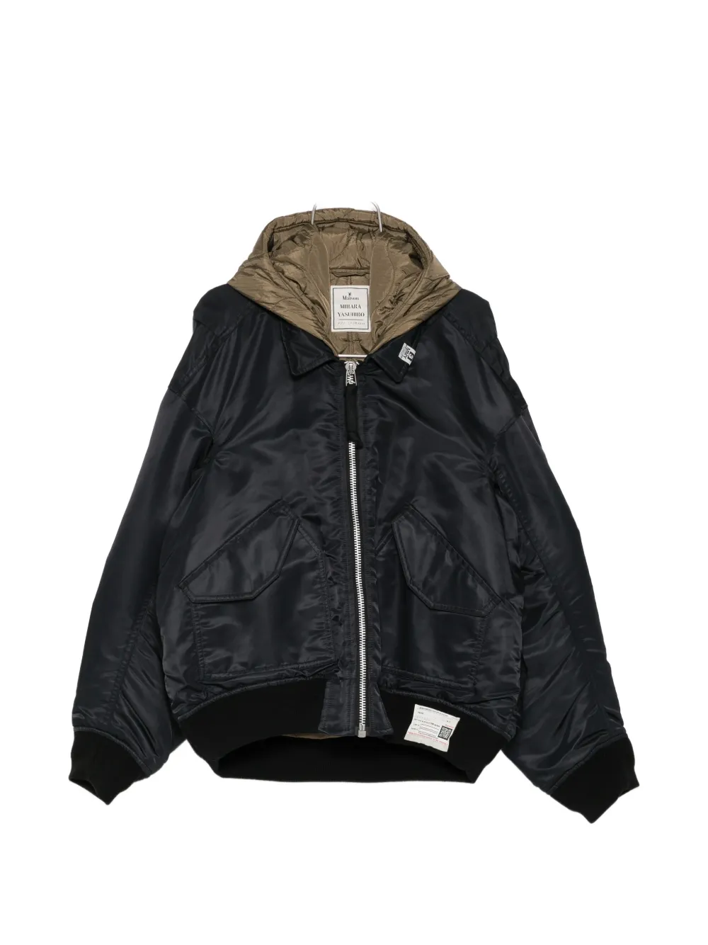 Maison MIHARA YASUHIRO layered-hood bomber jacket - Schwarz