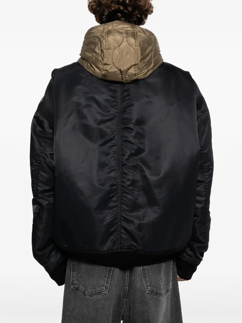 Maison MIHARA YASUHIRO Gelaagd bomberjack met capuchon Zwart