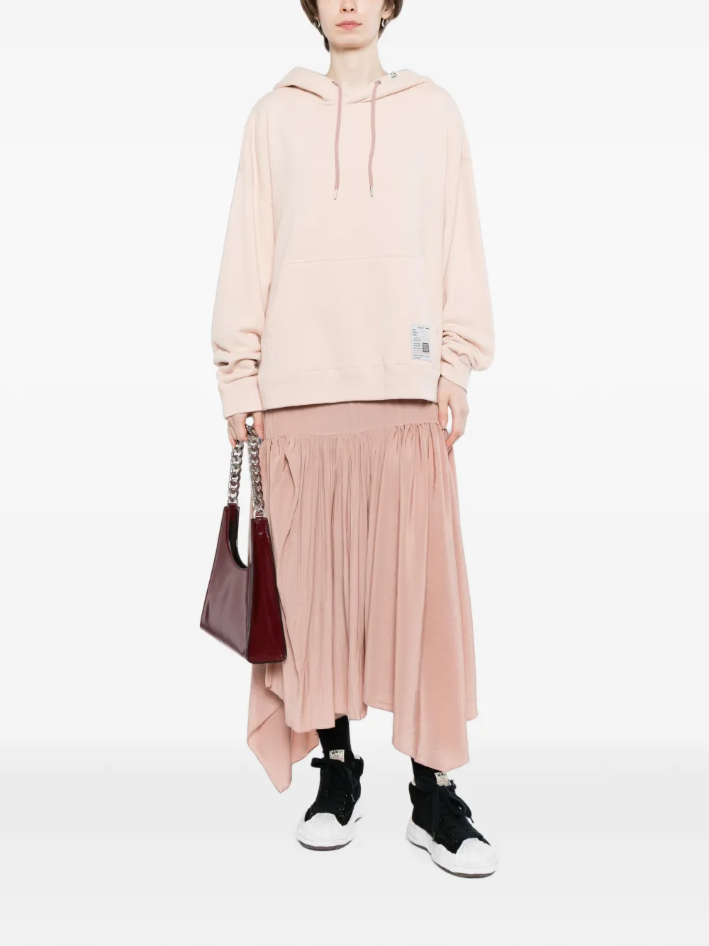 Maison MIHARA YASUHIRO Gelaagde asymmetrische jurk Roze