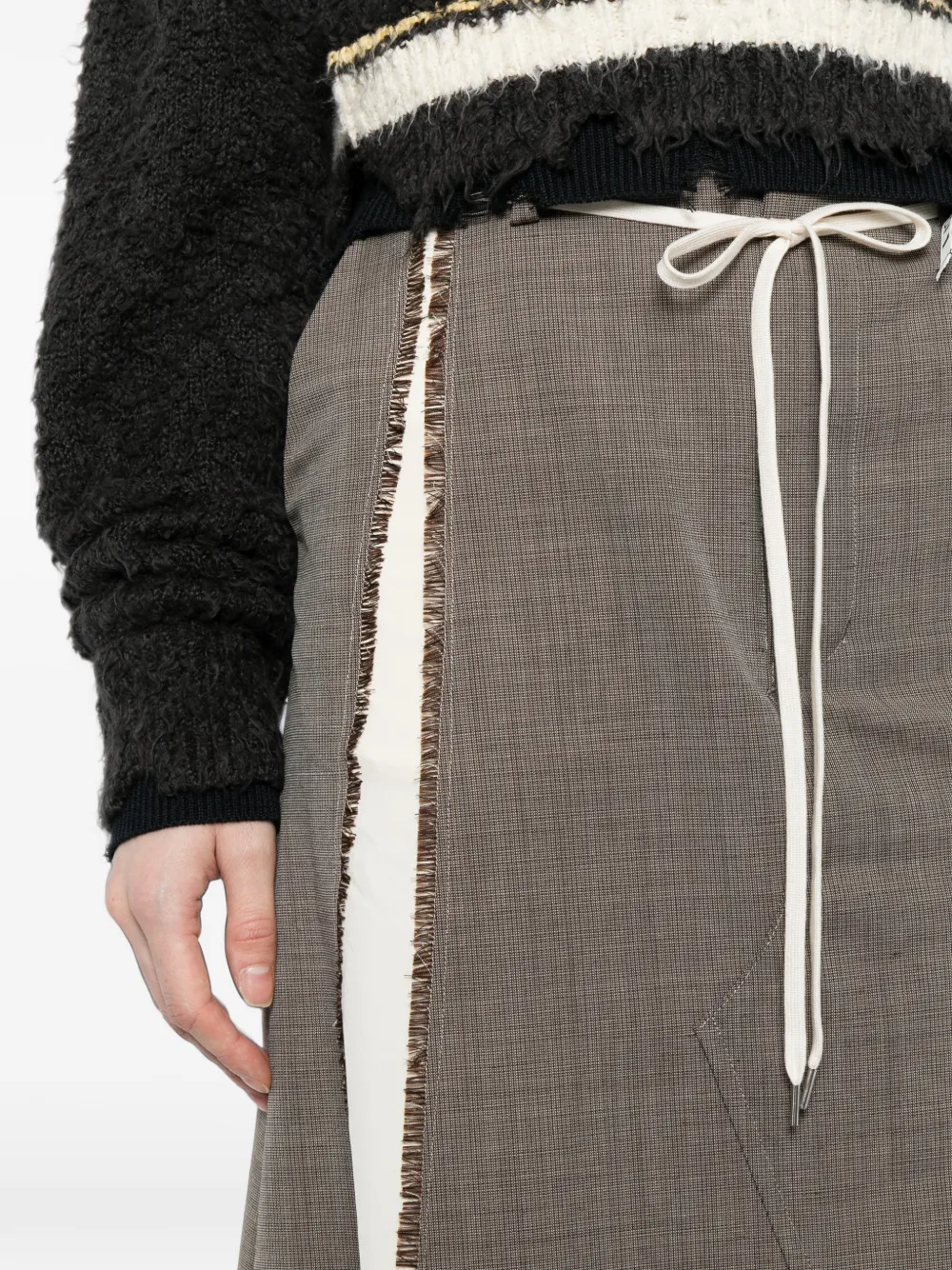 Maison MIHARA YASUHIRO Gelaagde rok met franje Bruin