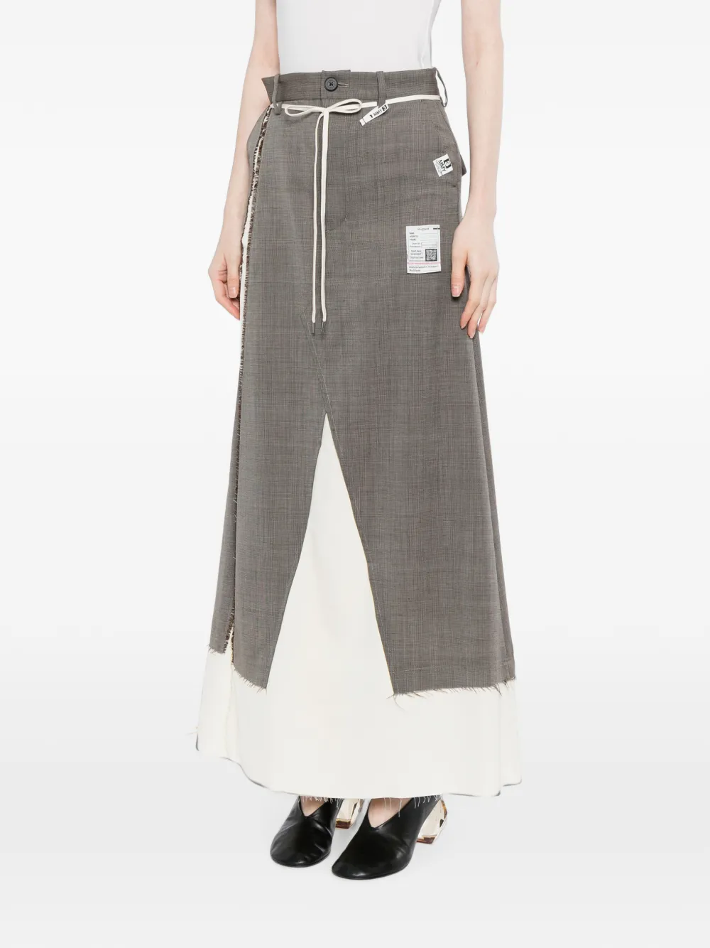 Maison MIHARA YASUHIRO Gelaagde rok met franje Bruin