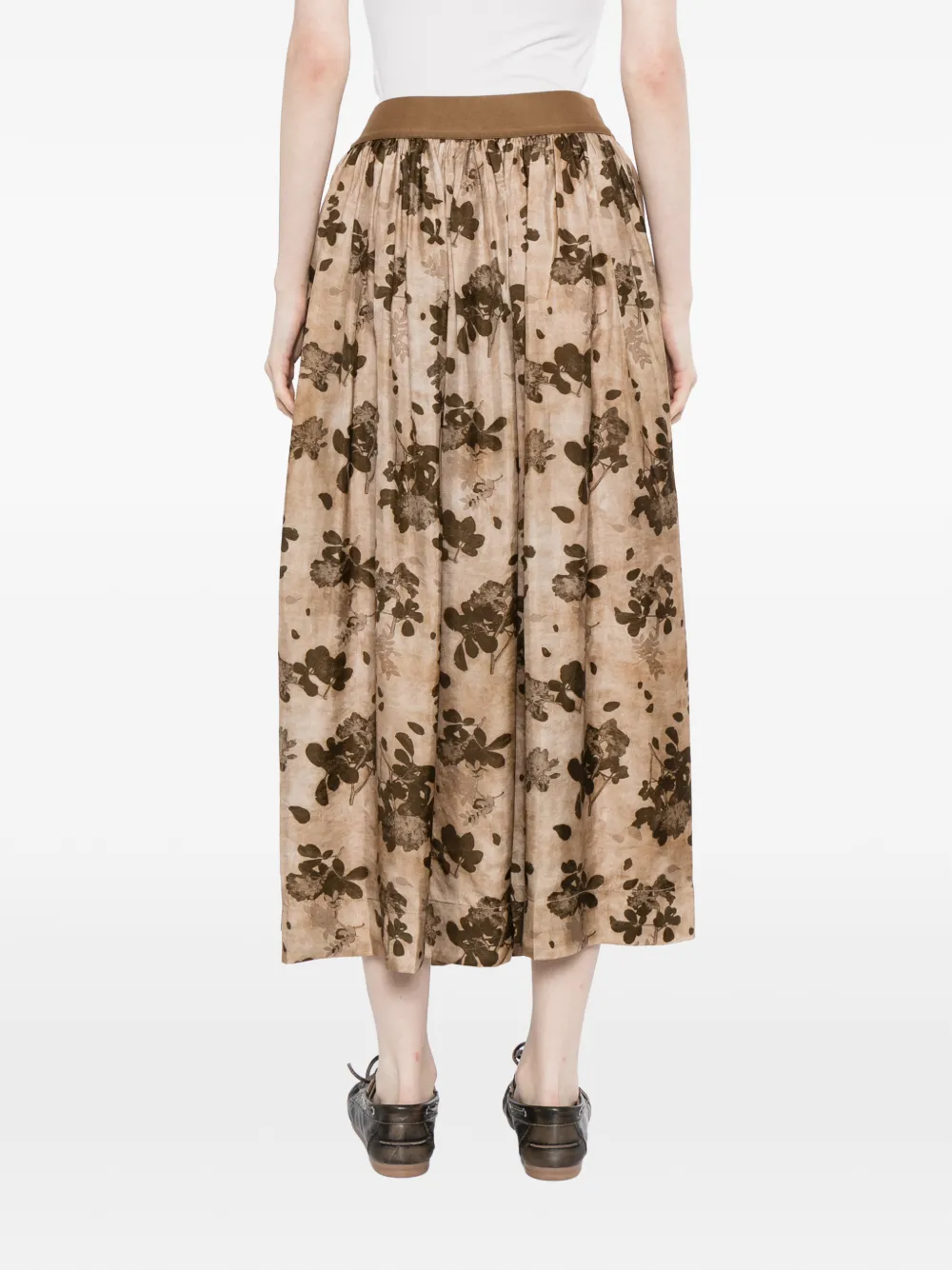 Uma Wang Rok met bloemenprint Beige