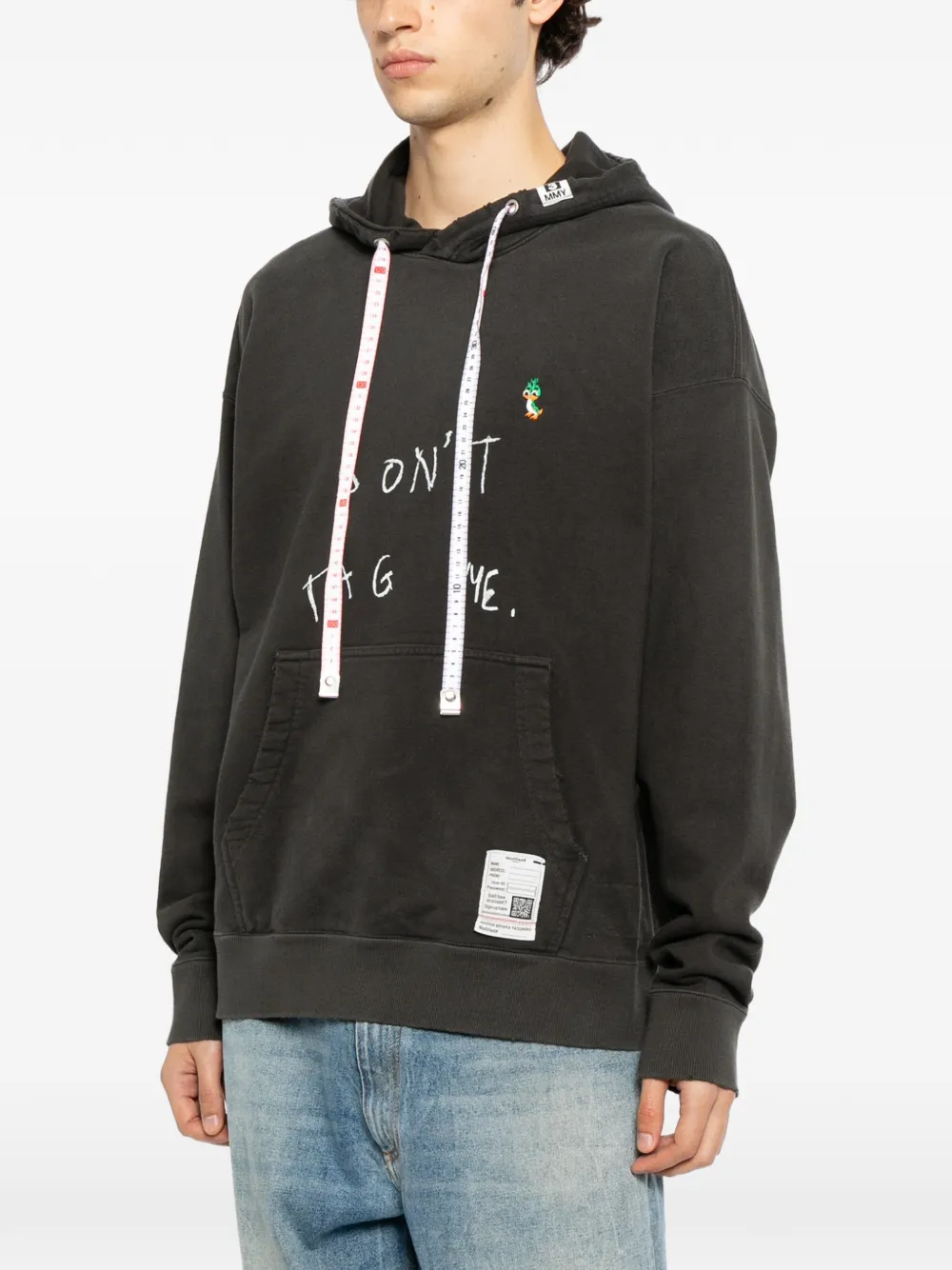 Maison MIHARA YASUHIRO Hoodie met trekkoord en bandmaat Grijs