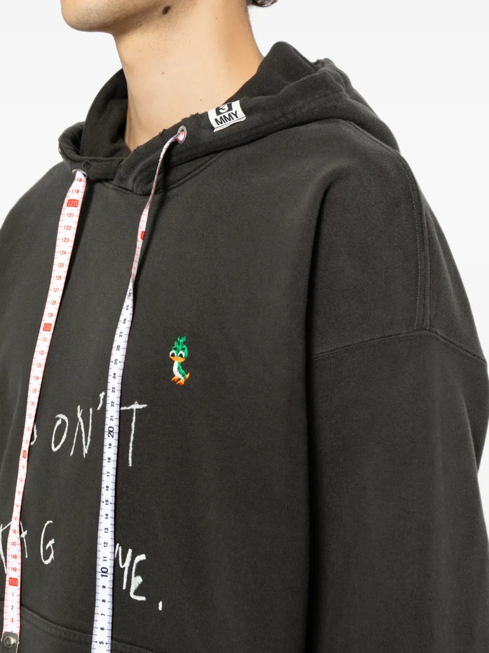 Maison MIHARA YASUHIRO Hoodie met trekkoord en bandmaat Grijs