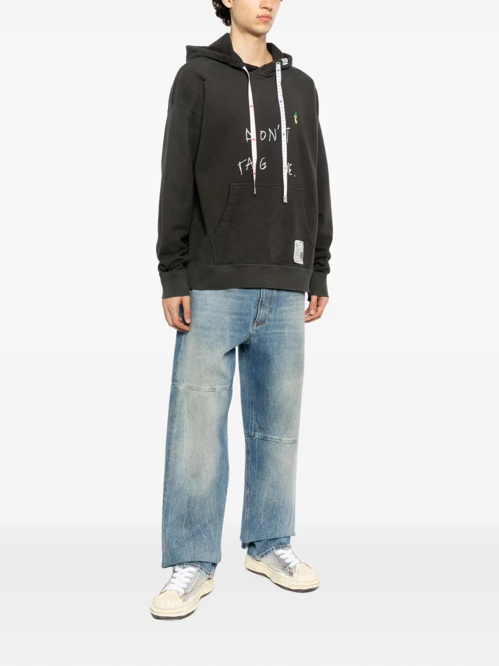 Maison MIHARA YASUHIRO Hoodie met trekkoord en bandmaat Grijs