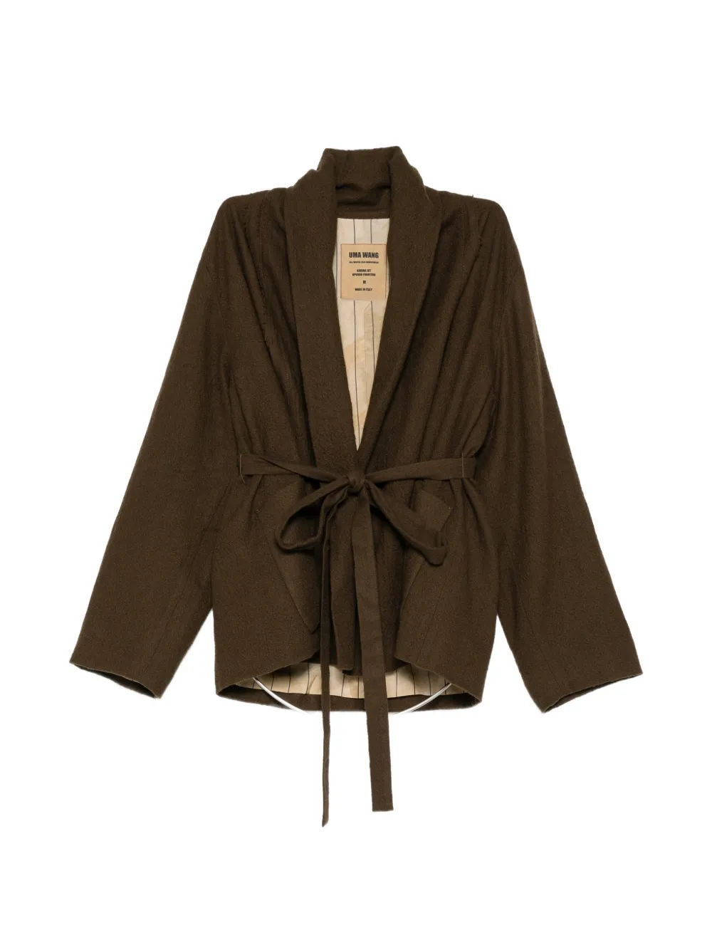 Uma Wang belted shawl-collar jacket