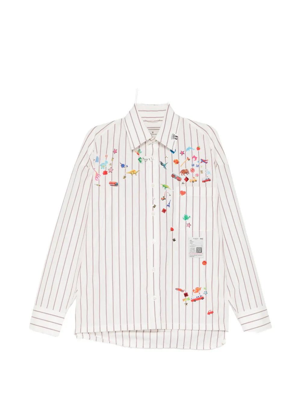 Maison MIHARA YASUHIRO striped embroidered shirt - Weiß