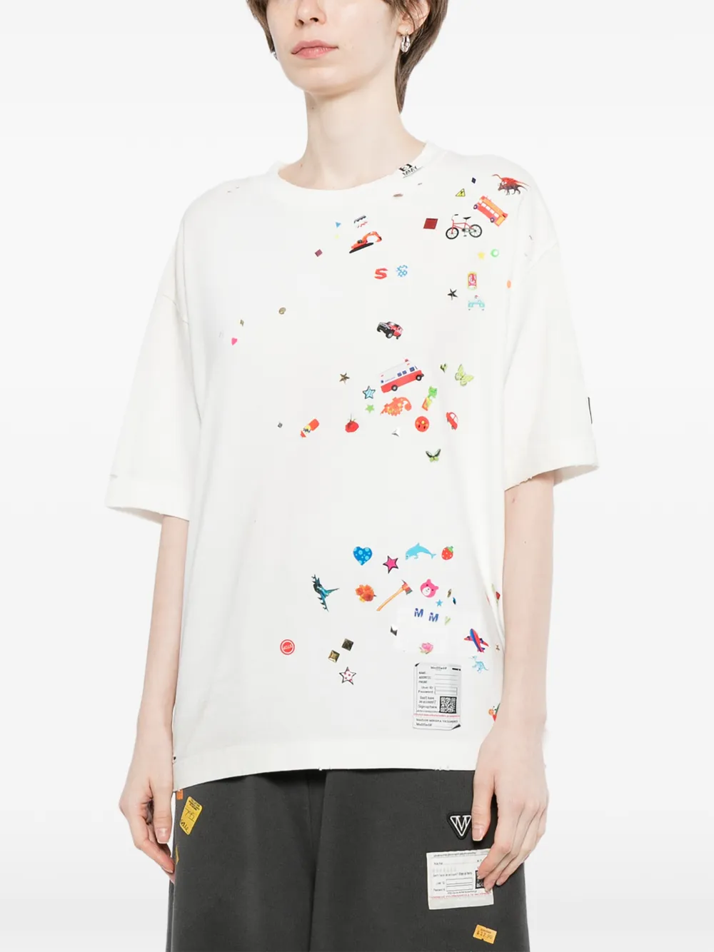 Maison MIHARA YASUHIRO T-shirt met grafische print Wit