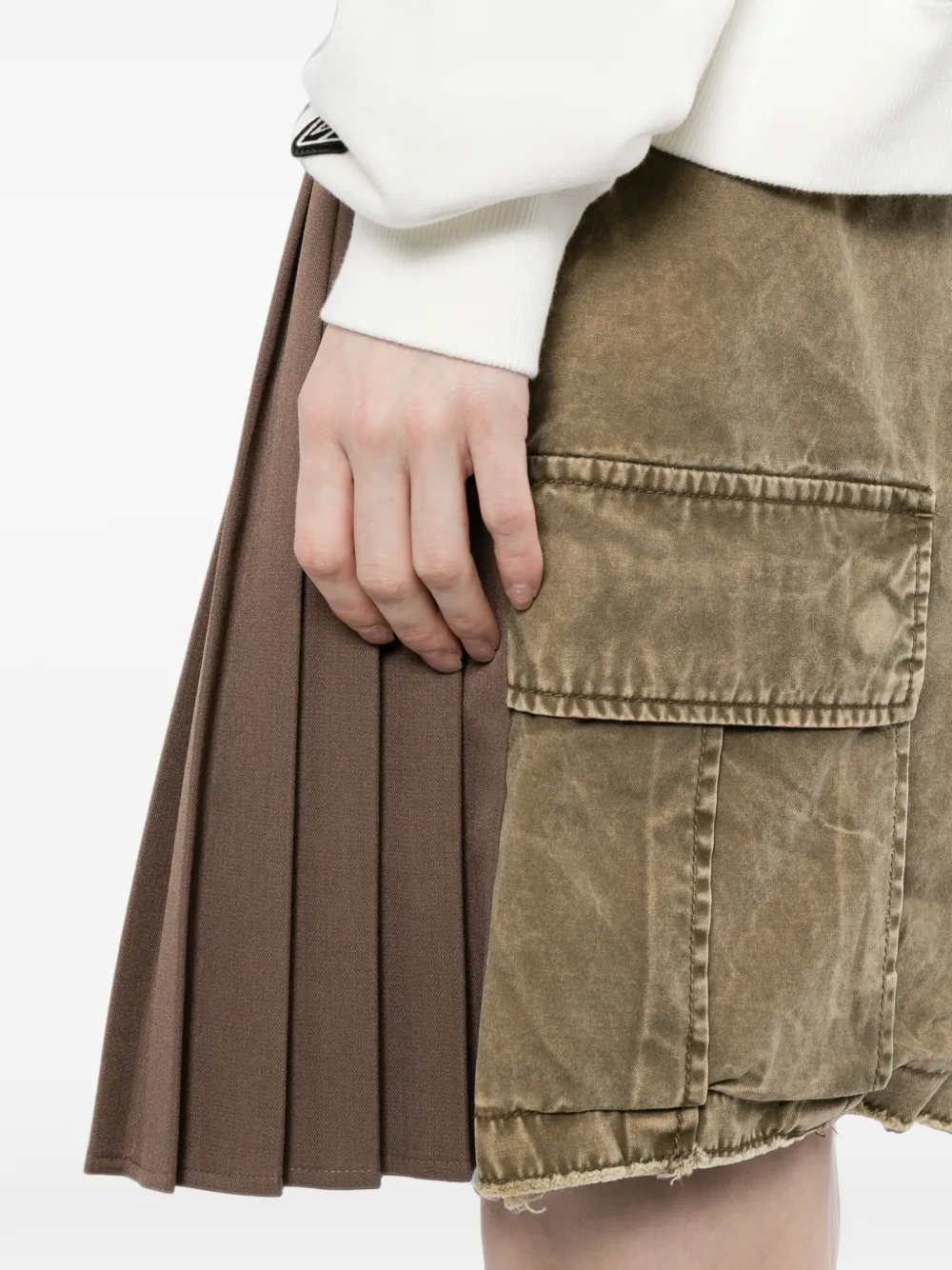 Maison MIHARA YASUHIRO Rok met geplooide vlakken Bruin