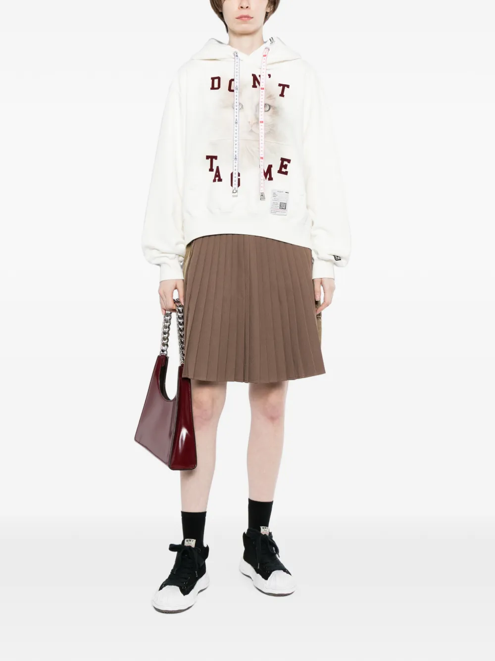 Maison MIHARA YASUHIRO Rok met geplooide vlakken Bruin