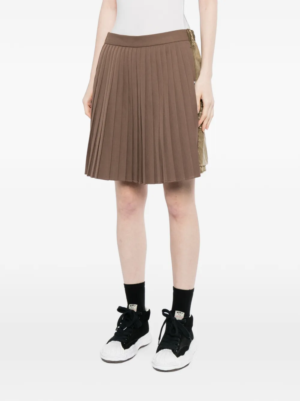 Maison MIHARA YASUHIRO Rok met geplooide vlakken Bruin