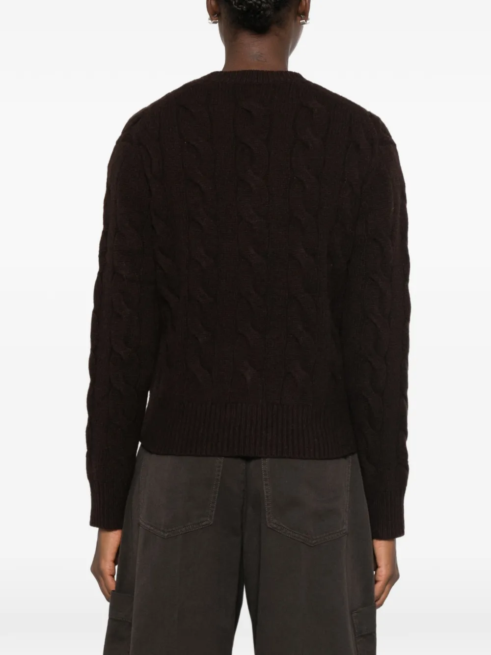 Polo Ralph Lauren Kabelgebreide trui met geborduurd logo Bruin