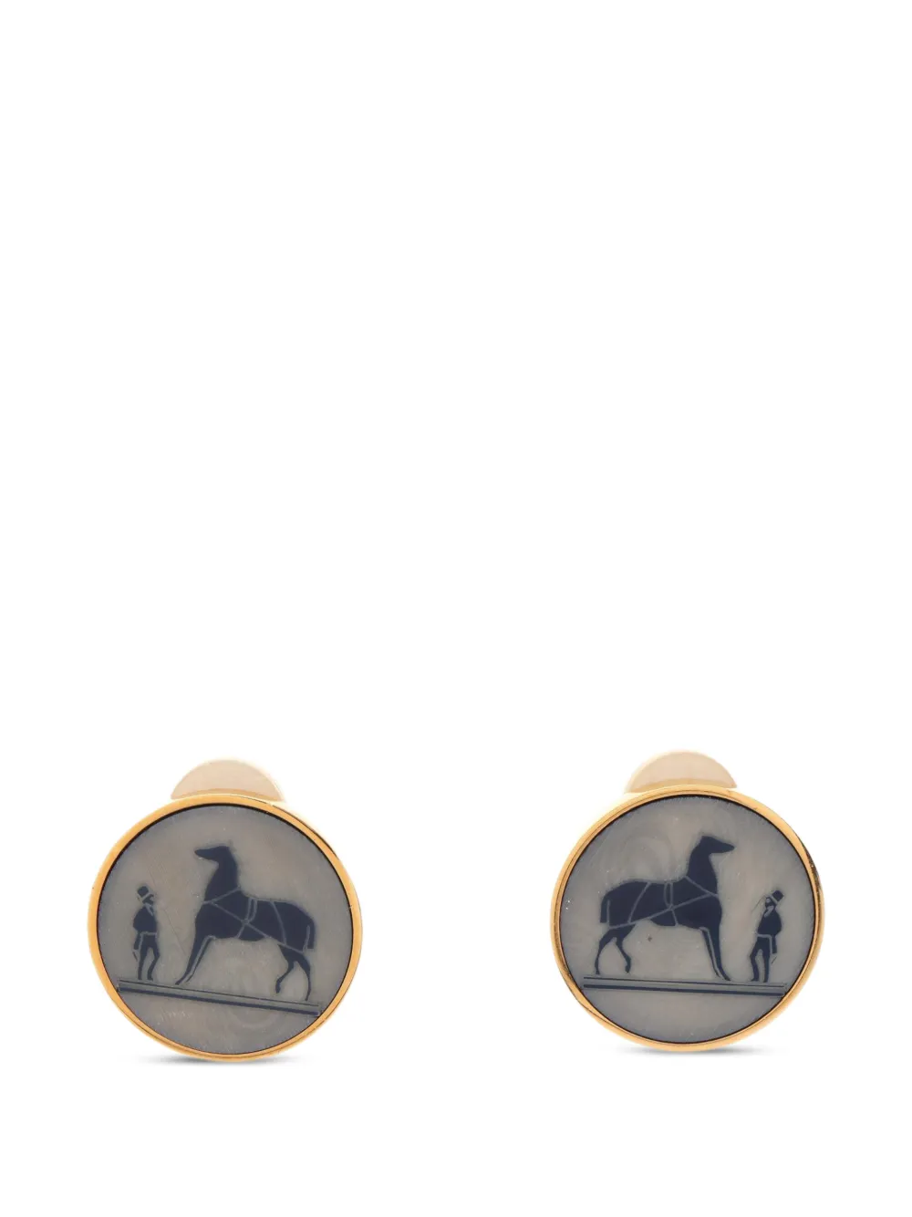 Hermès Pre-Owned 2010s Corozo clip-on earrings