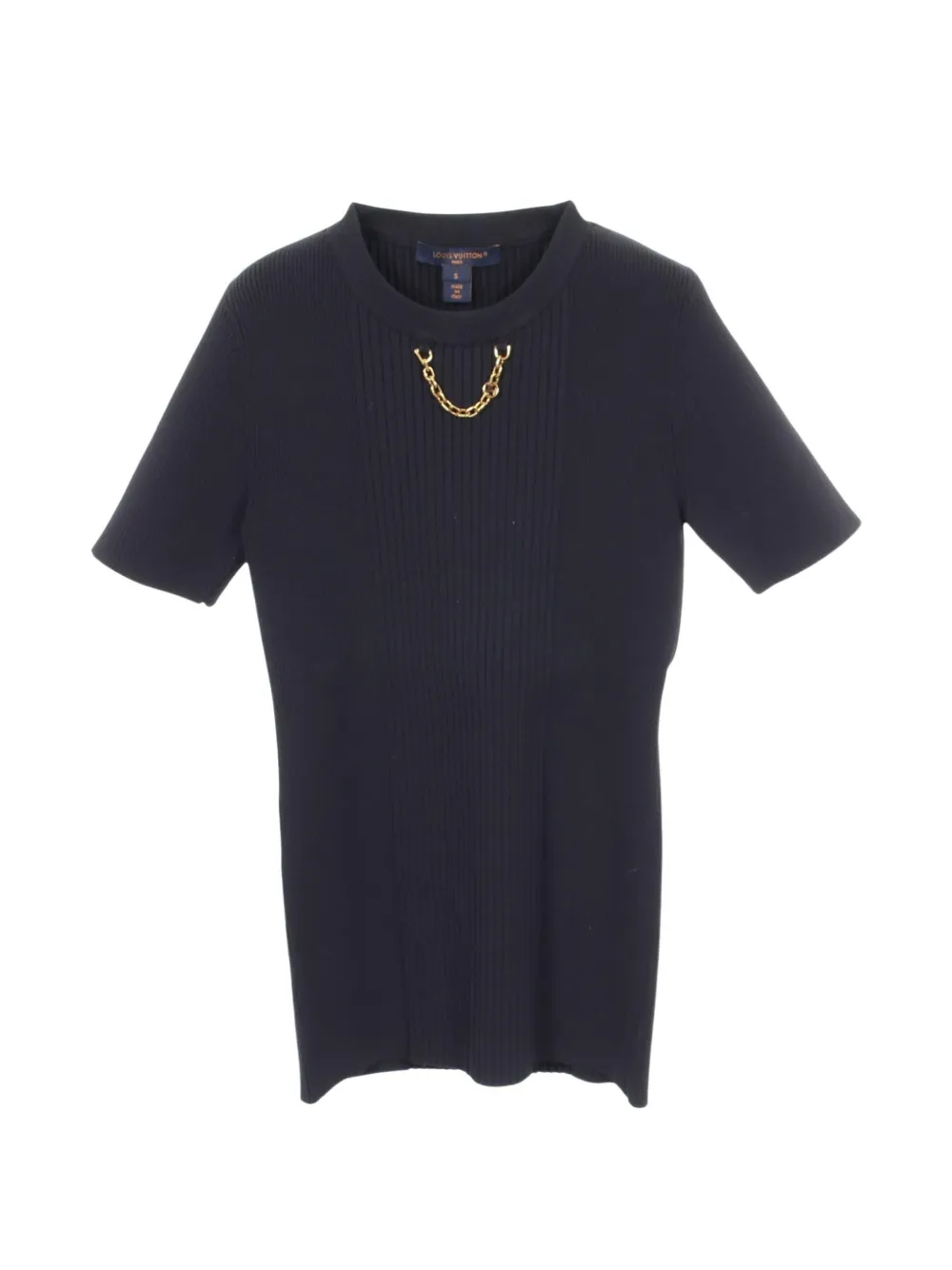 Louis Vuitton Pre-Owned 2000s chain-detail ribbed sweater - Blau