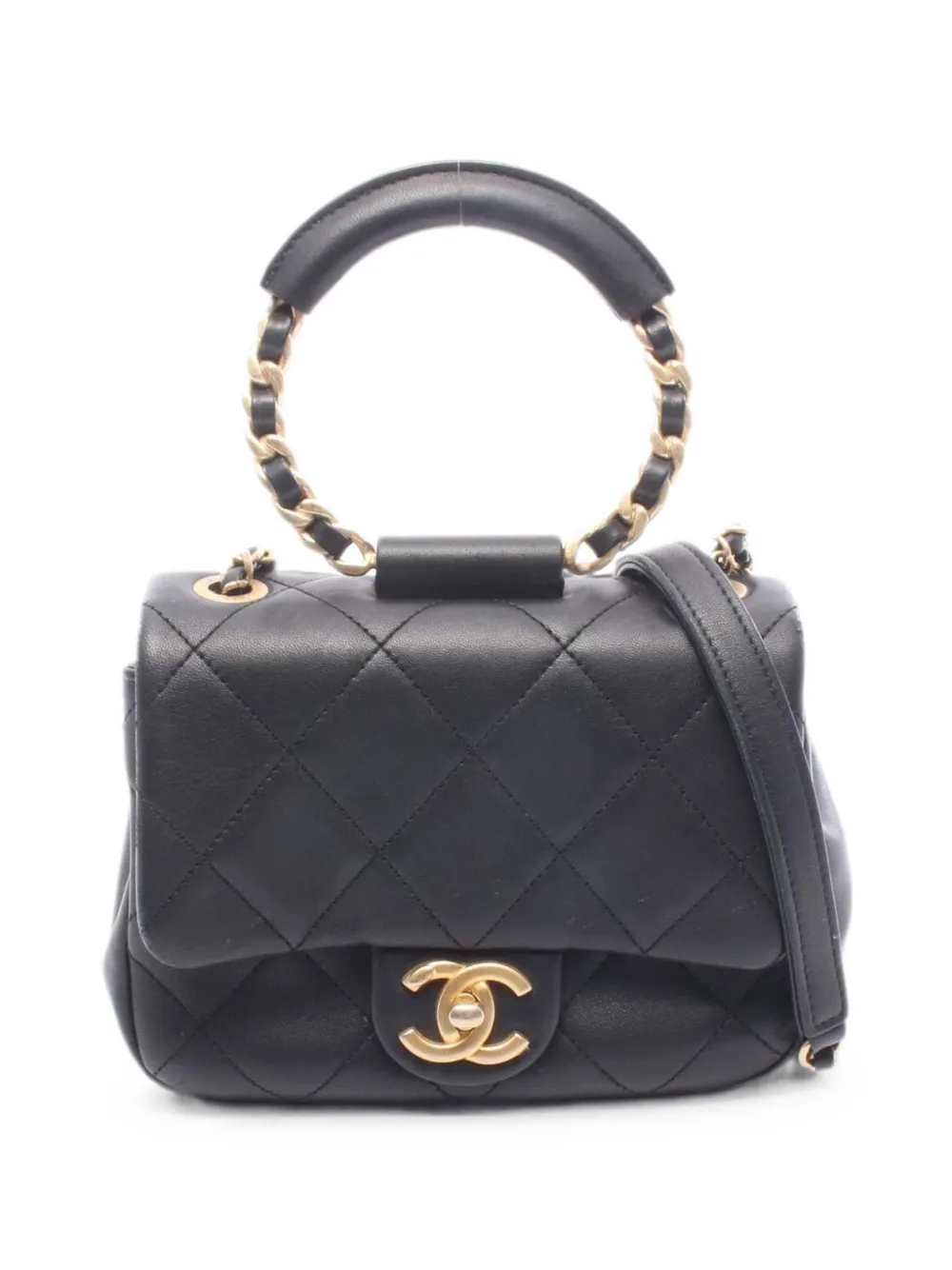 CHANEL Pre-Owned 2019 Matelassé Loop Handle shoulder bag - Schwarz