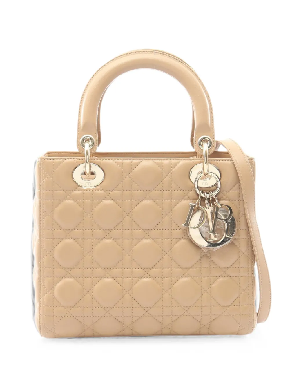Christian Dior Pre-Owned 2000s Lady Dior Cannage handbag - Nude