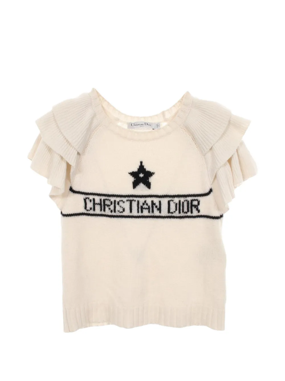 Christian Dior Pre-Owned 2000s ruffled T-shirt - Bianco