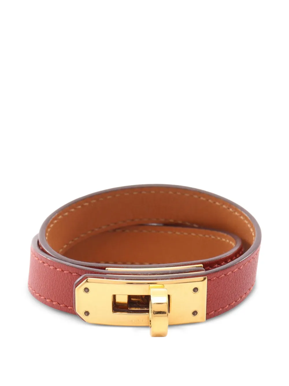 Hermès Pre-Owned 2014 Kelly double tour leather bracelet - Rosso