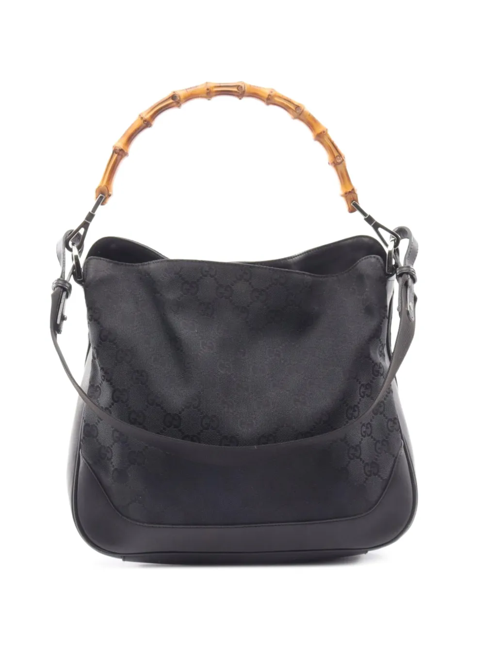 Gucci Pre-Owned 2000s Bamboo GG canvas shoulder bag - Nero