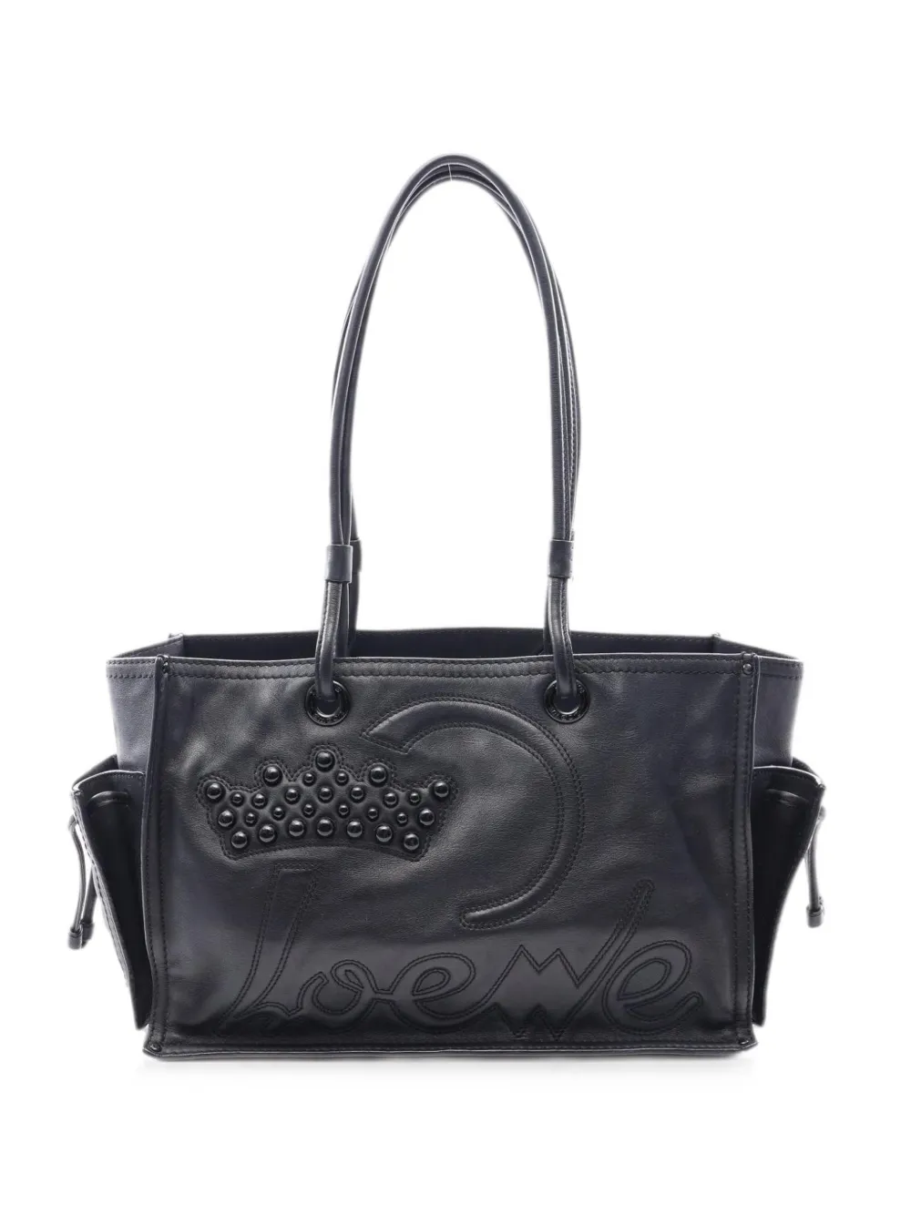 Loewe Pre-Owned 2000s crown logo tote bag - Schwarz