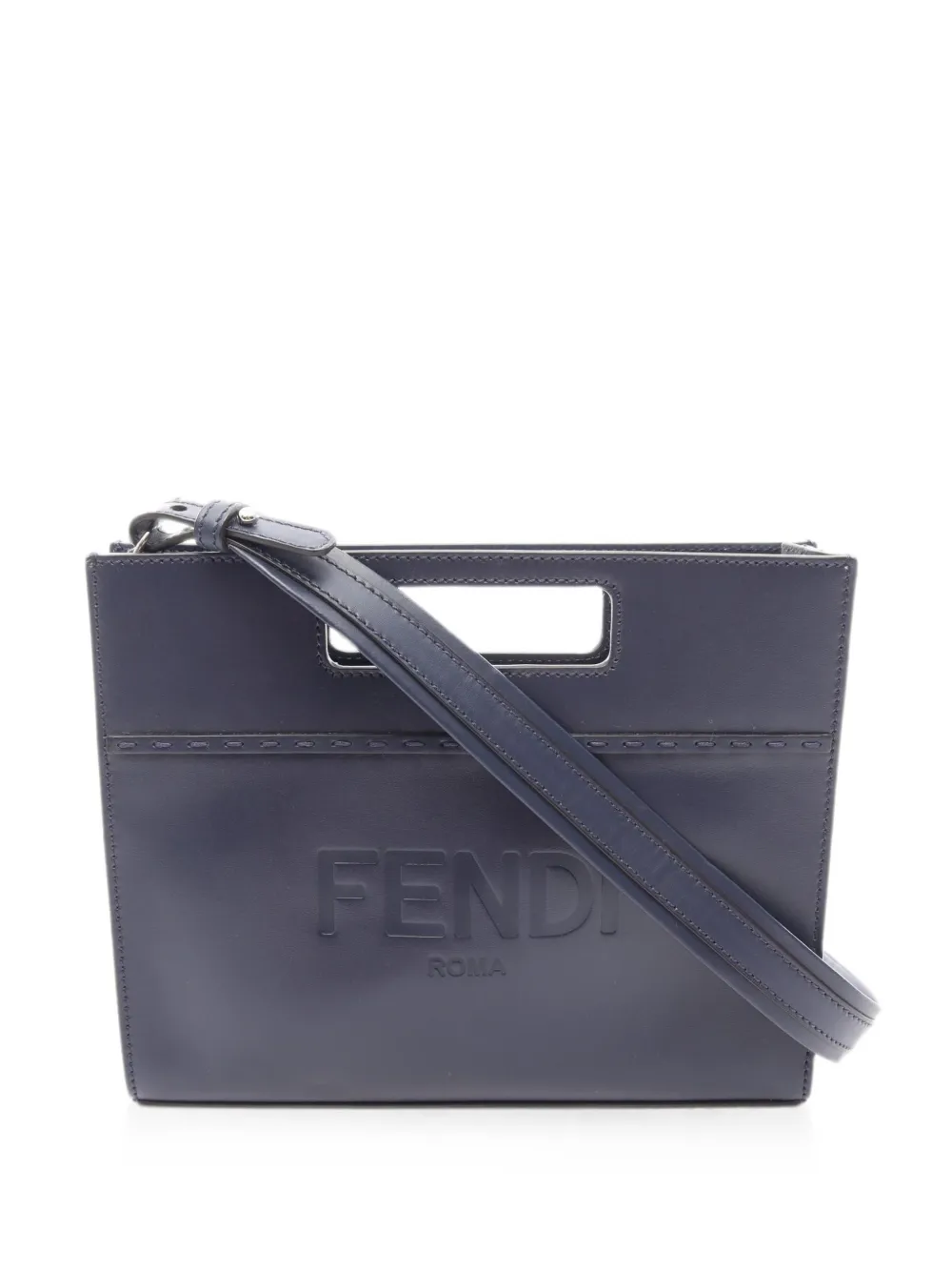 Fendi Pre-Owned 2010s Cut-Out Handle leather tote bag - Blu