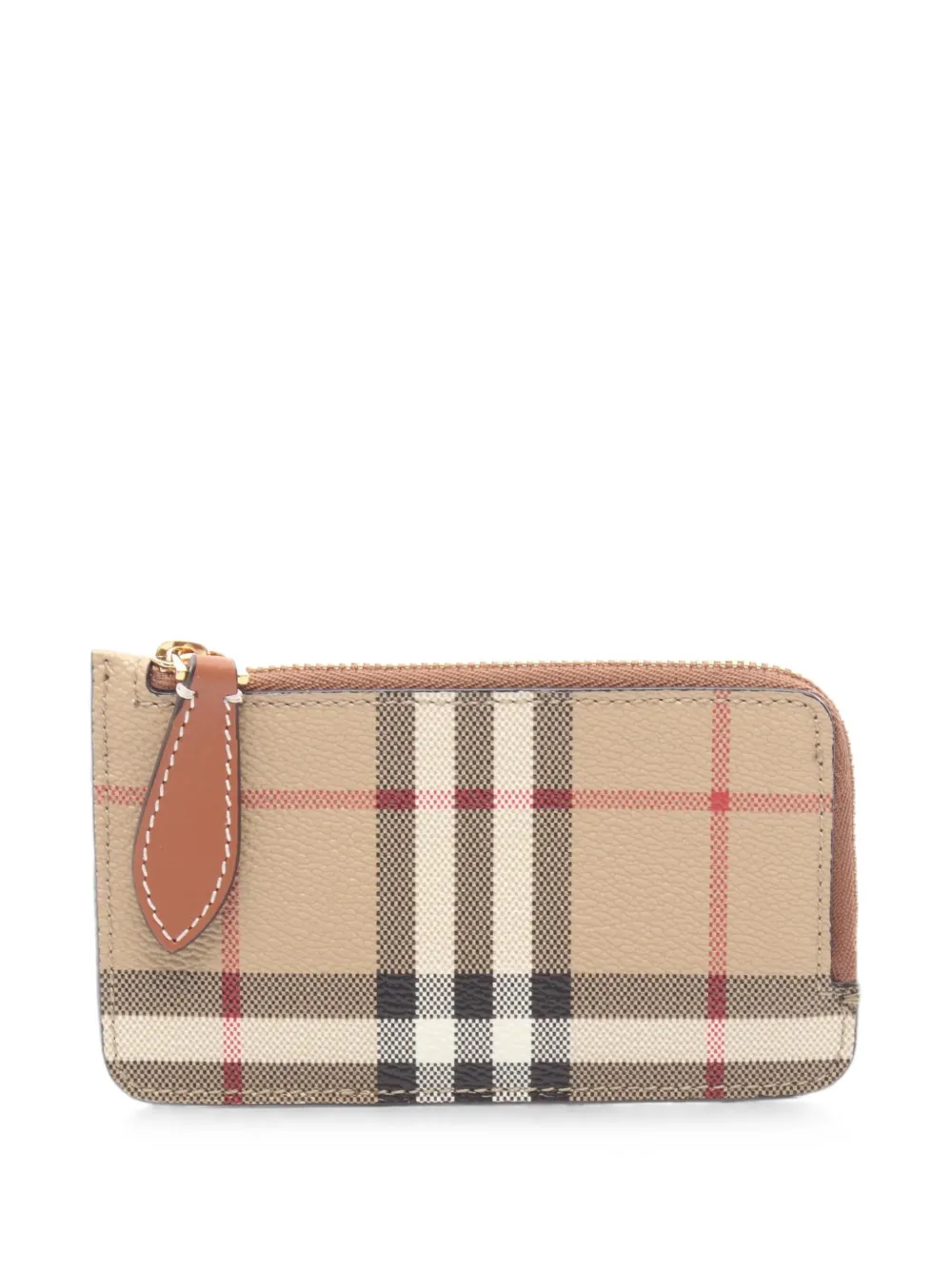 Pre-owned Burberry 2020s Check-pattern Card Holder In Neutrals