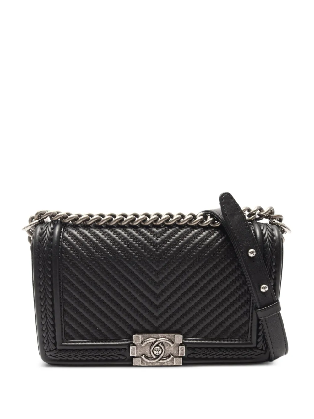 CHANEL Pre-Owned 2016-2017 Boy Chanel chevron shoulder bag - Nero