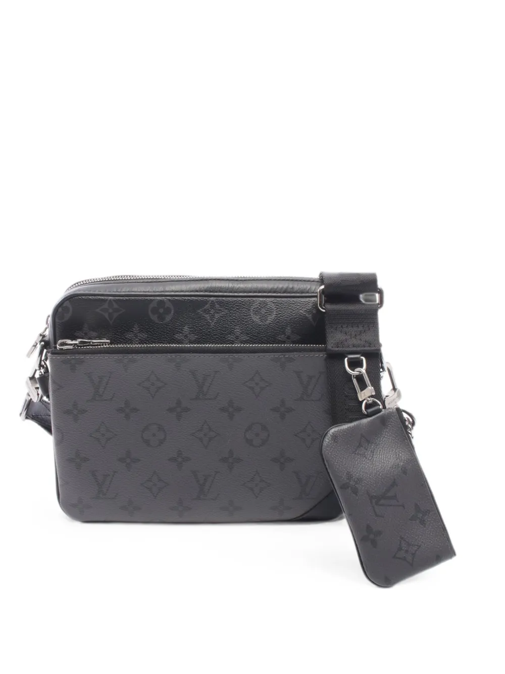 Louis Vuitton Pre-Owned 2010s trio monogram eclipse messenger bag - Nero