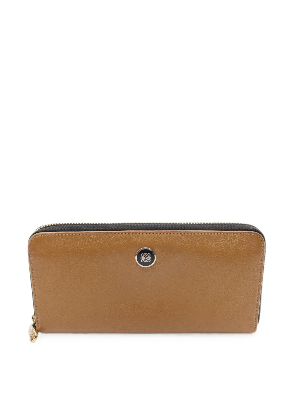 Pre-owned Loewe 2000s Zip-around Leather Wallet In Brown