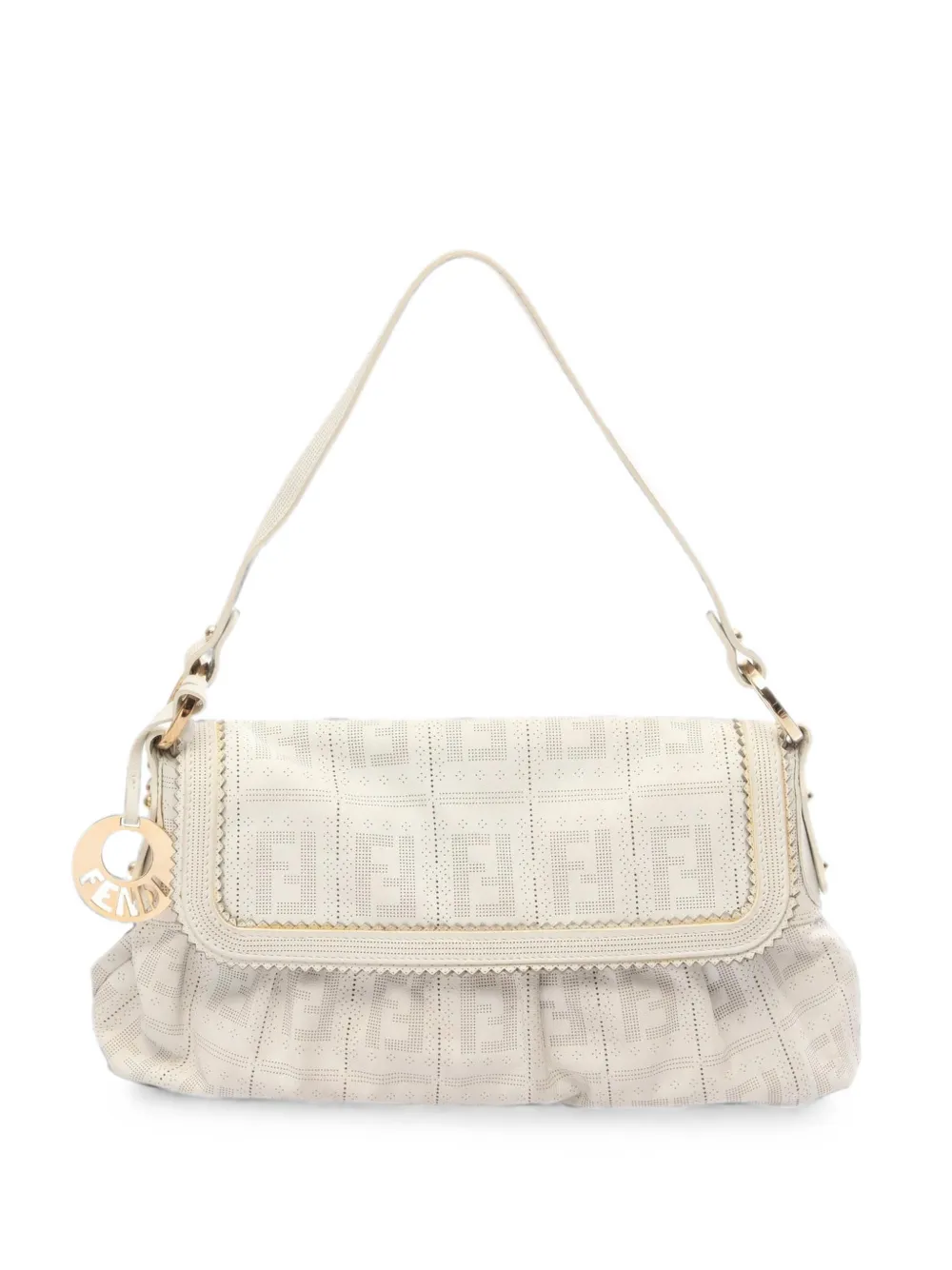 Fendi Pre-Owned 2000s Zucca perforated shoulder bag - Weiß
