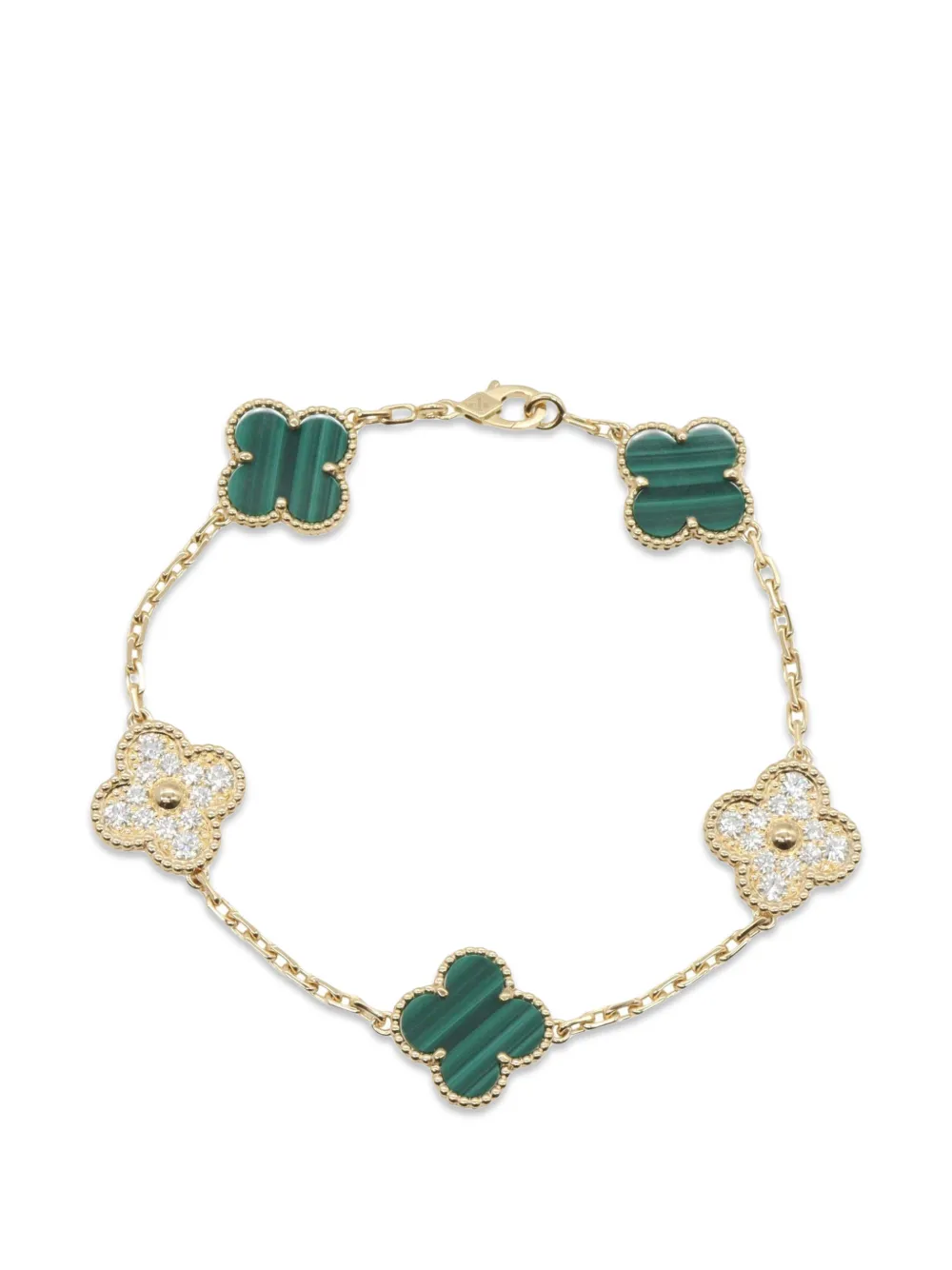 Van Cleef & Arpels Pre-Owned 2010s Vintage Alhambra malachite bracelet - Oro