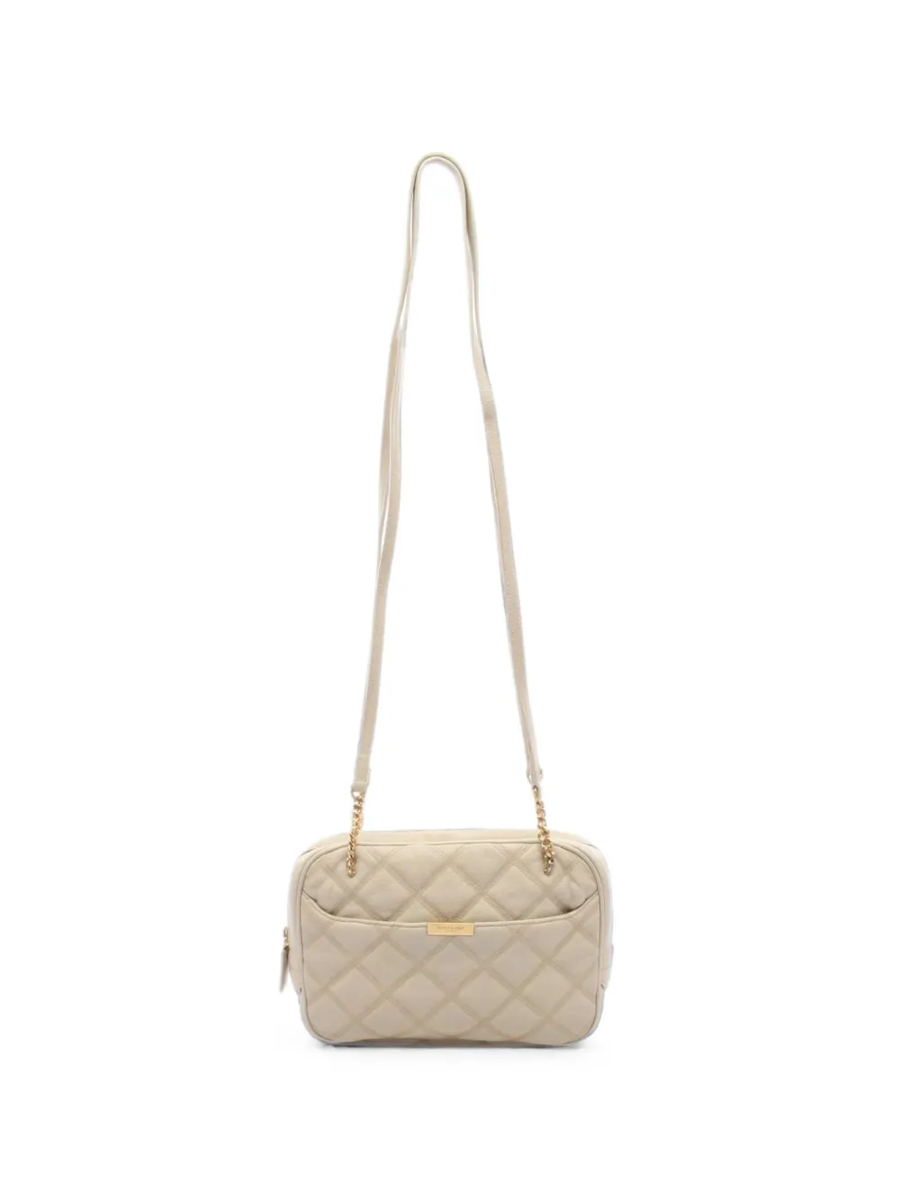 Saint Laurent Pre-Owned 2000s quilted chain shoulder bag - Nude