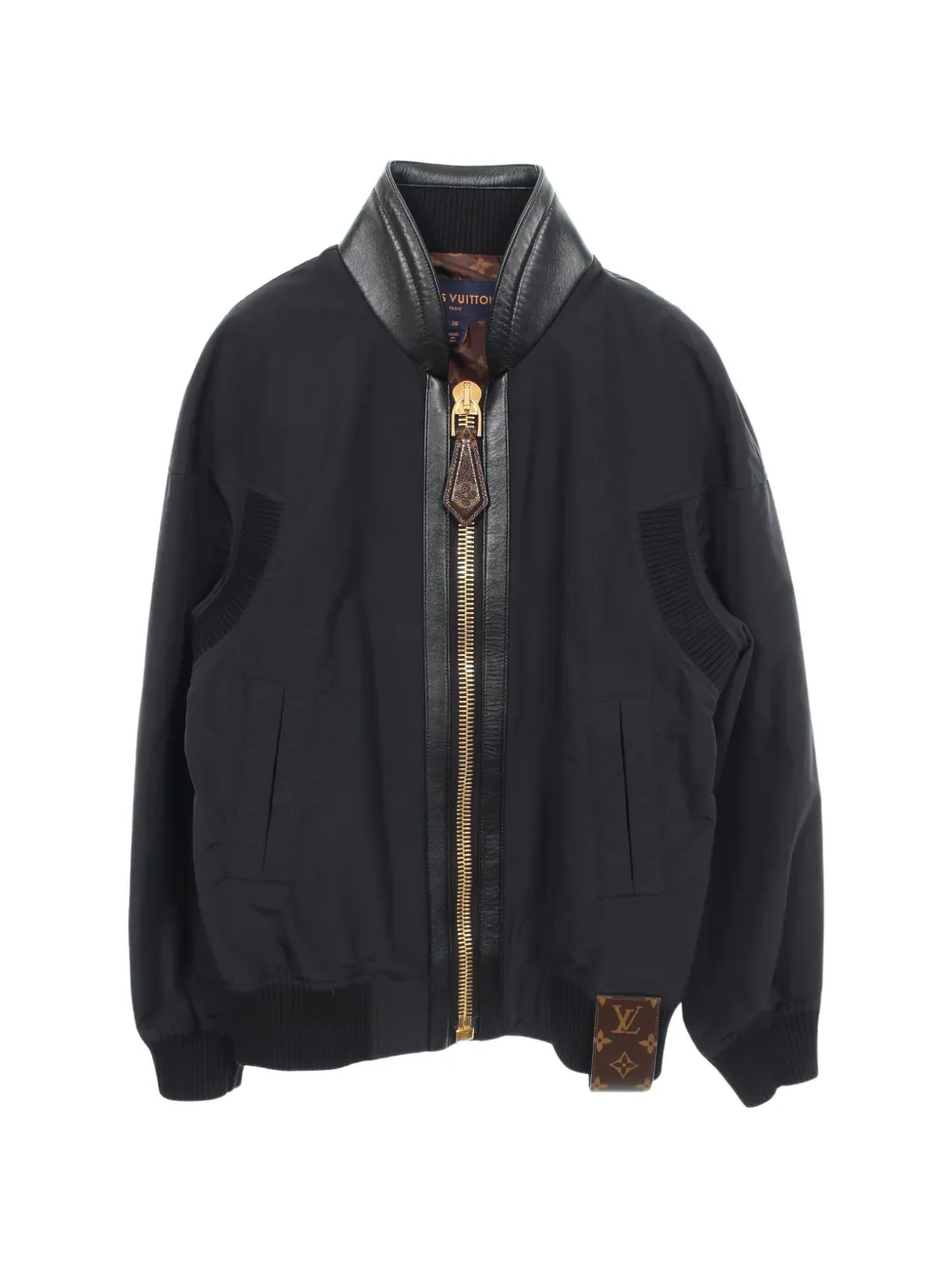 Pre-owned Louis Vuitton 2010s Leather-trim Jacket In Black